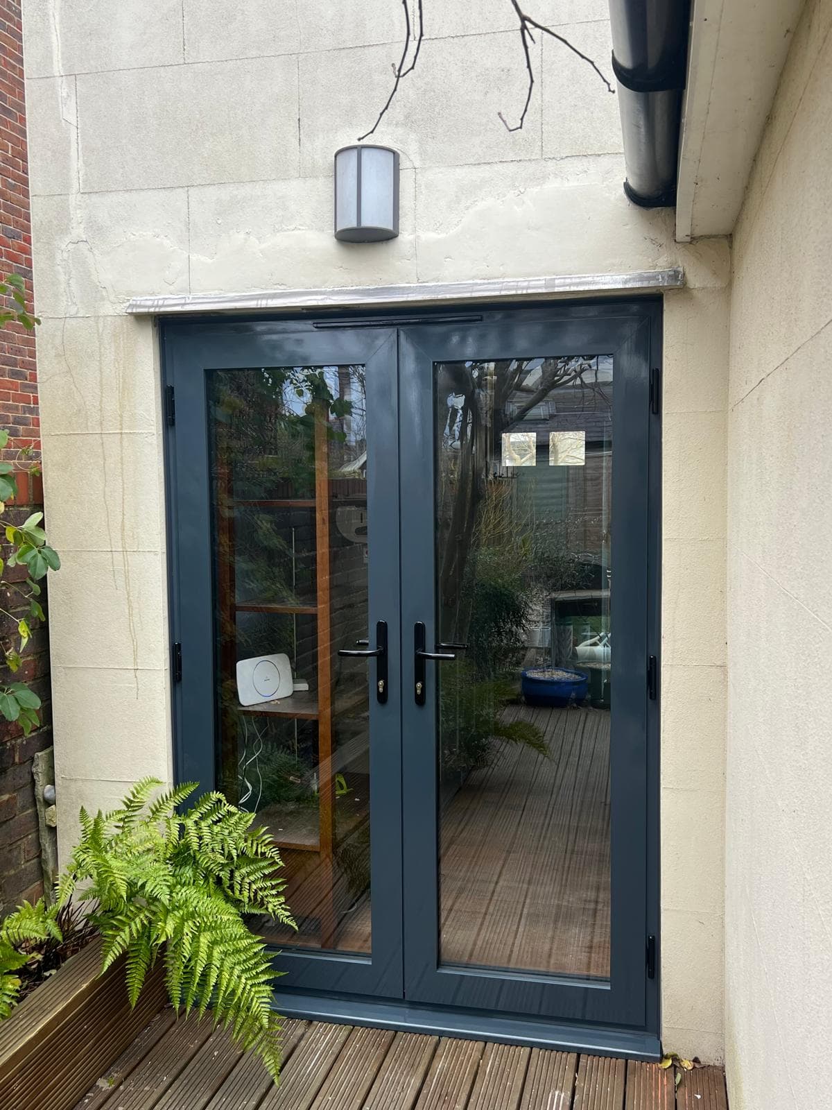 Smart “French doors” in anthracite grey
