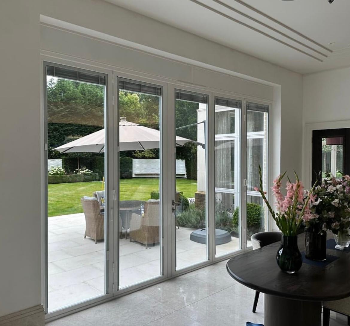 Origin OB49 aluminium bifold doors in white